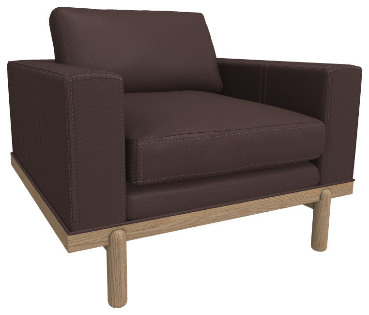 Cantor Leather Chair, Finish Shown: Dove, Leather Shown: Chia
