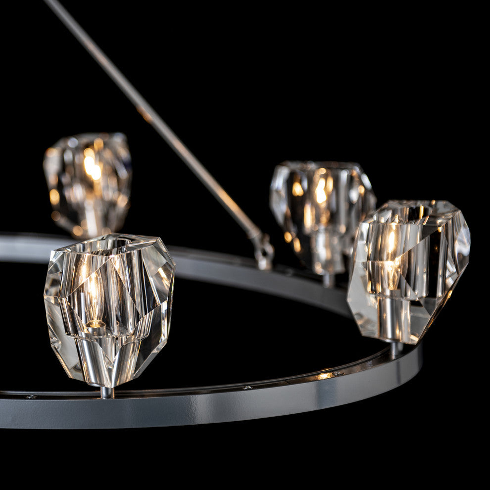 Gatsby 8-Light Chandelier, Sterling Finish, Crystal Accents