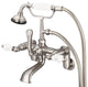 Vintage Classic Wall Mount Tub Faucet With Handshower, Brushed Nickel Finish Wit