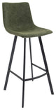 LeisureMod ES29G Elland Modern Leather Bar Stool With Iron Legs & Footrest