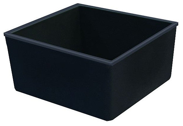 Transolid Zero 22"x18" silQ Granite Single Bowl Kitchen Sink, Total Black