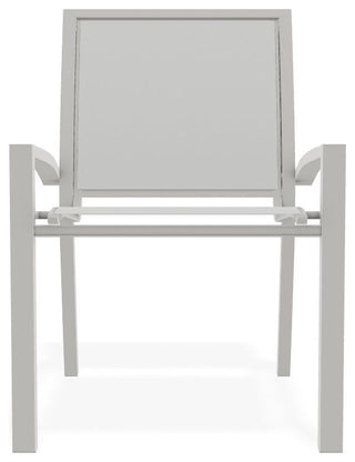 Kendall Sling Stackable Outdoor Dining Chair, White/Snow