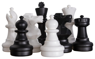 Giant Chess Complete Set and Mat, 25" Tall, White and Black, MegaChess