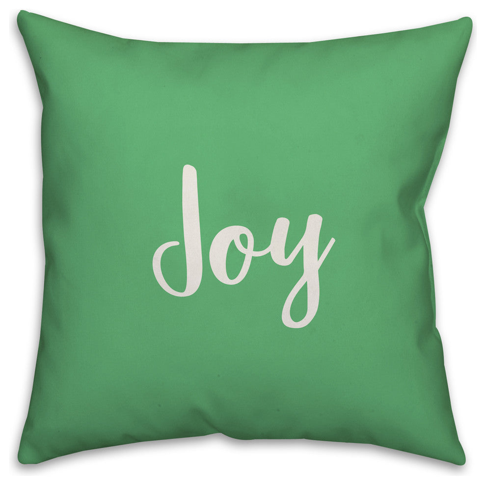 Joy, Light Green 18x18 Throw Pillow