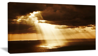 Dramatic Sunset with Sunrays, Landscape Canvas Art Print, 32"x16"