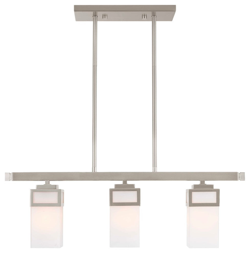 Livex Lighting Harding Brushed Nickel Light Linear Chandelier