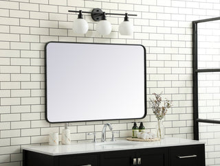 Ellis Soft Corner Metal Rectangular Mirror, Black, 28" x 42"