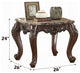 ACME Devayne End Table, Marble and Dark Walnut