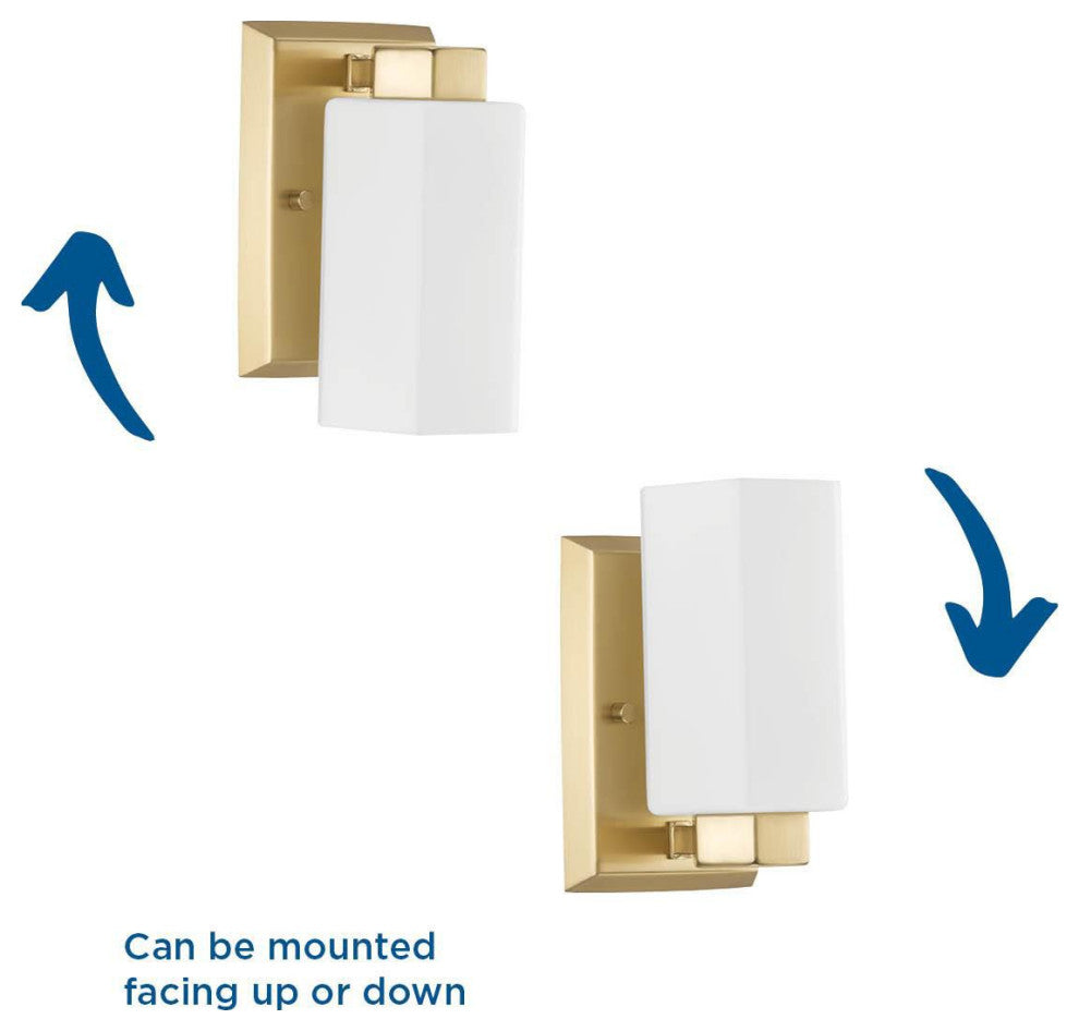 Estrada Collection 1-Light Contemporary Bath and Vanity Light, Brushed Gold