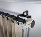 Kaylee 1" Diameter Double Curtain Rod, Black, 120-170"