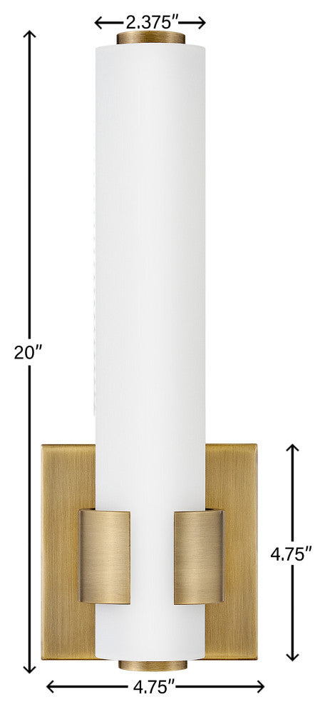 Hinkley Aiden Medium Led Sconce, Lacquered Brass