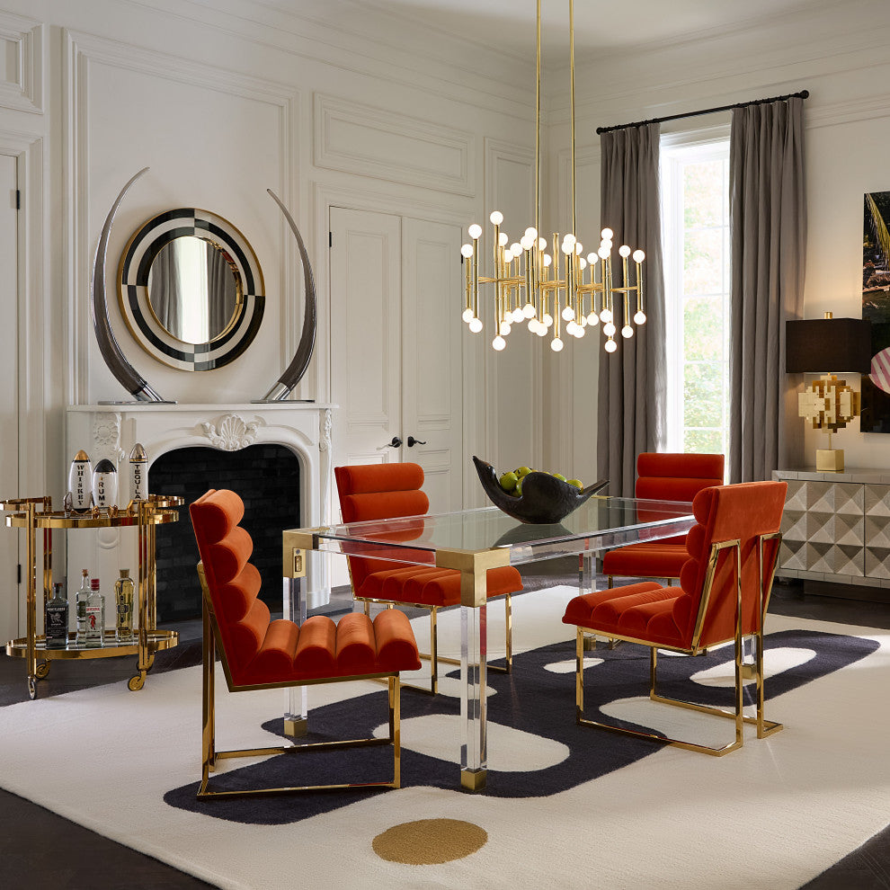 Meurice Rectangle Chandelier, Modern Brass