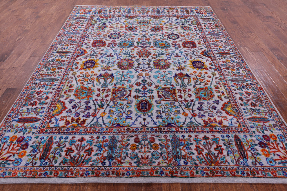 8' 1" X 10' 1" Persian Wool & Silk Handmade Rug - Q15791