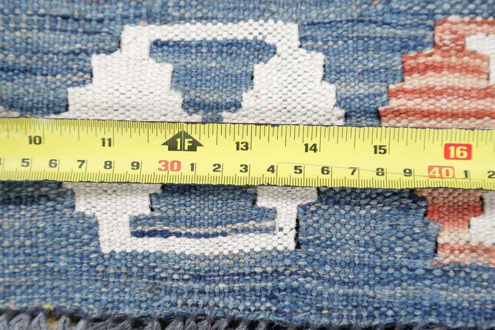 Turkish Flat-Woven Runner Southwestern Kilim 9' Oriental Rug, 9'5"X2'5"