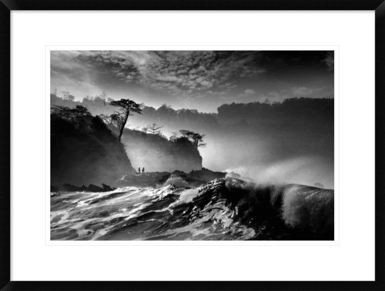 "Waves Present That Morning" Framed Digital Print by Saelanwangsa, 30x22"