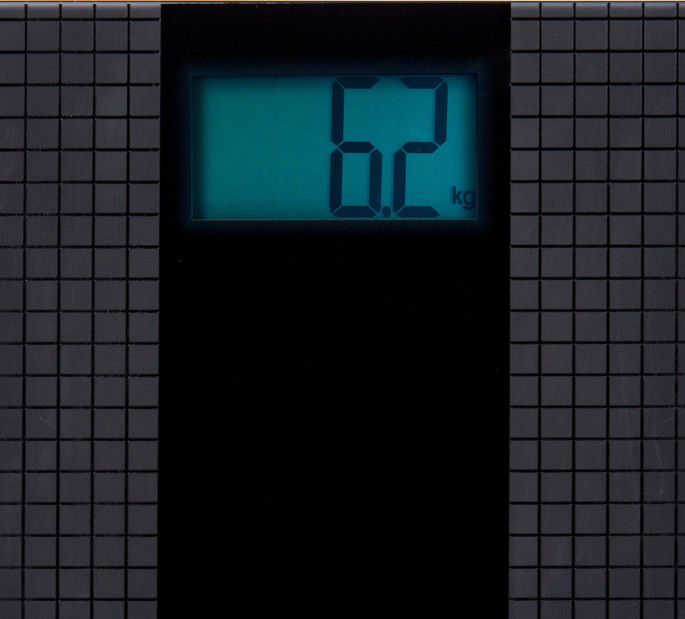 Modern Black Digital Body Scale, Black, 11x11"