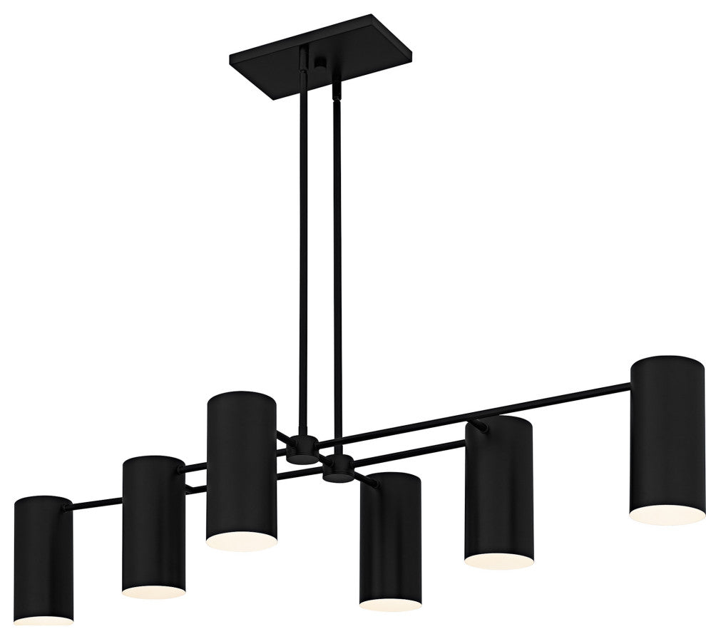 Quoizel FLD650 Foreland 6 Light 50"W Linear Chandelier - Matte Black