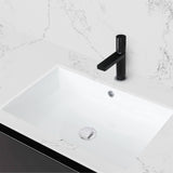 STYLISH 24" Rectangular Undermount Ceramic Bathroom Sink With 2 Overflow Finishe
