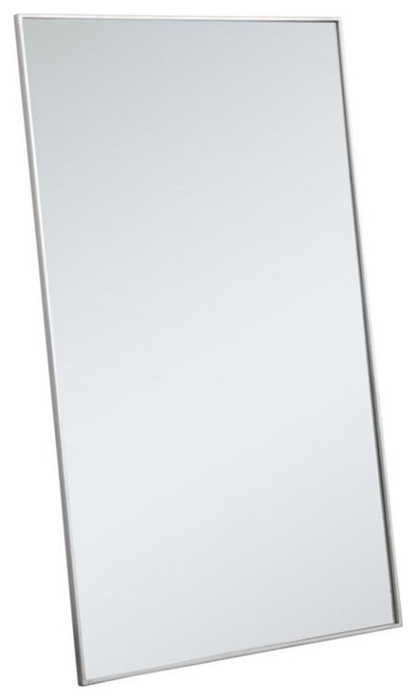 Elegant Decor Eternity 60" x 36" Contemporary Metal Frame Mirror in Silver
