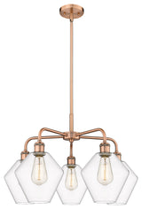 Cindyrella 5-Light 26" Stem Chandelier, Antique Copper, Clear Shade