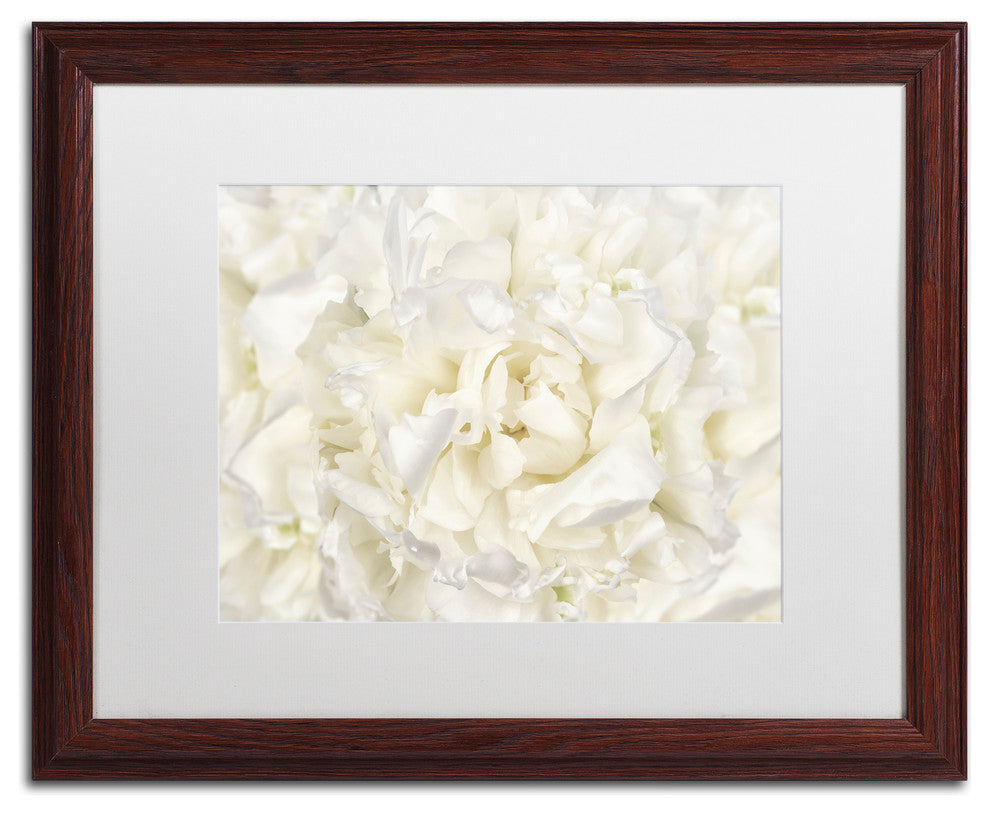 Cora Niele 'White Peony Flower' Matted Framed Art
