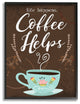 Life Happens Coffee Helps Cup Chalkboard Look Framed Giclee Art, 16"x20"