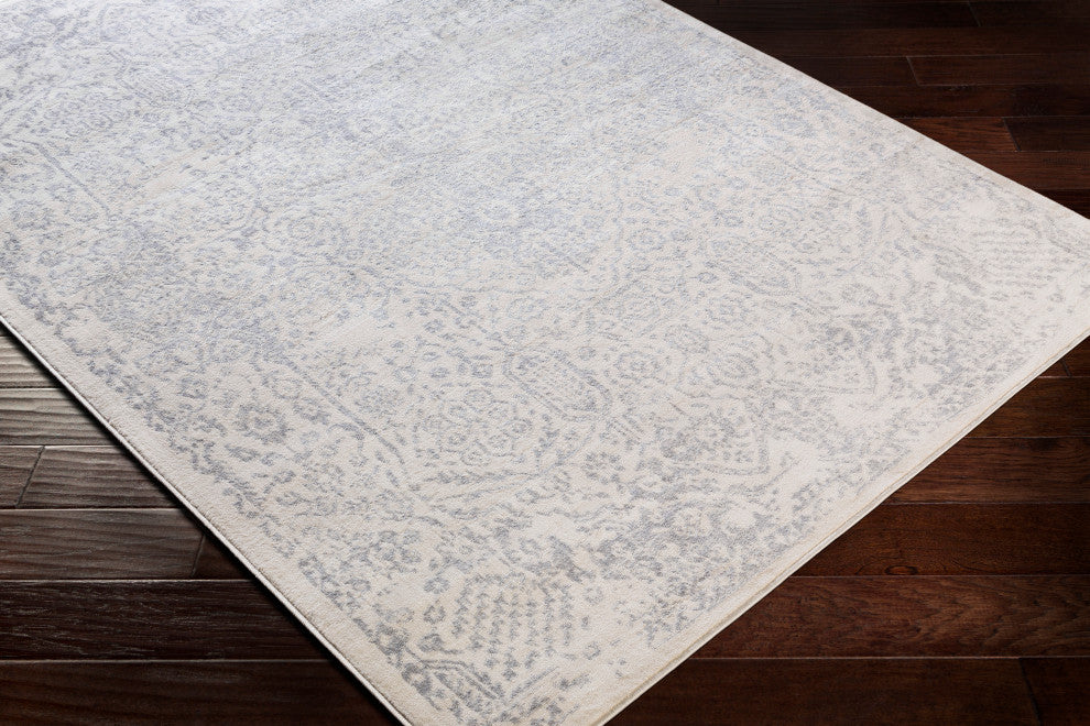 Surya Roma ROM-2314 9'x12'3" Rug, Medium Gray/Light Gray/White
