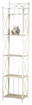 Pemberly Row 16" 5 Tier Iron Bakers Rack in White