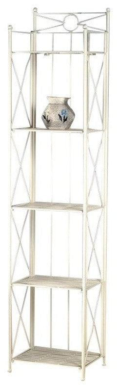 Pemberly Row 16" 5 Tier Iron Bakers Rack in White
