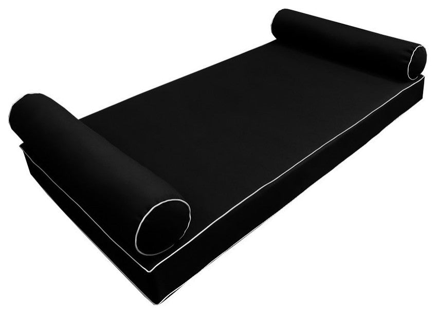 Style5 Twin Contrast Pipe Outdoor Mattress Bolster Slip Cover COMPLETE SET AD109