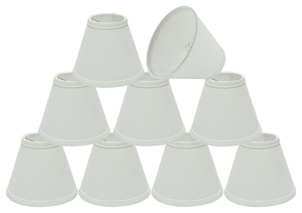 32103-9 Small Hardback Empire  Chandelier Clip On Lamp Shade White 3"x6"x5"