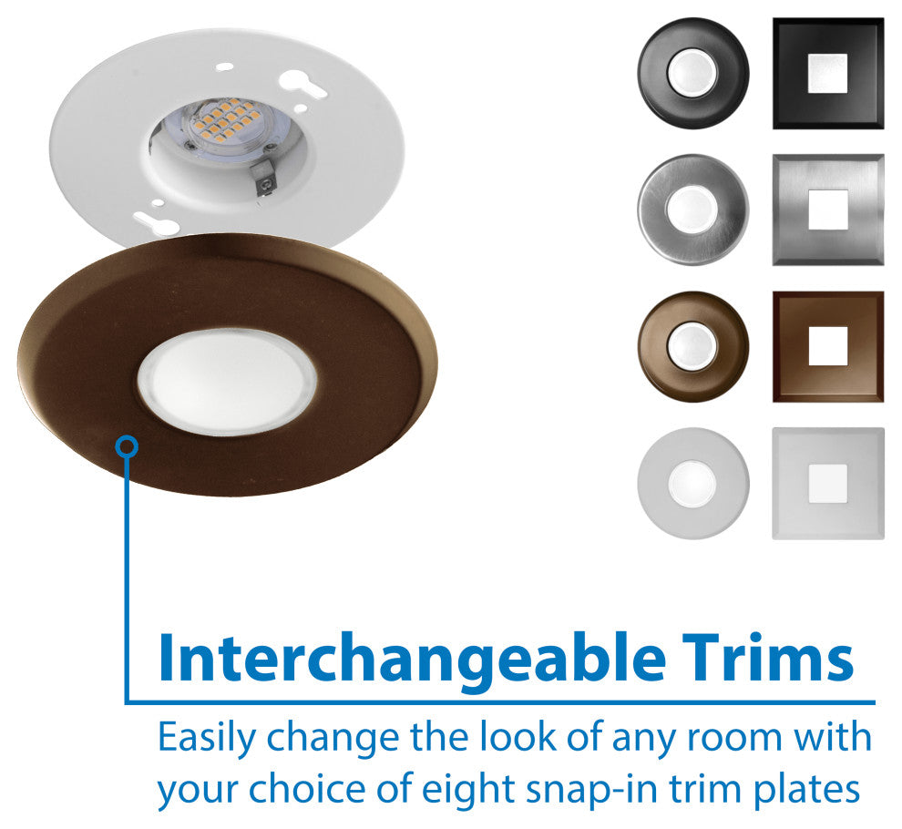 SureFit(v3) LED Flush Mount Ceiling Light, 5000K with Round Bronze Trim
