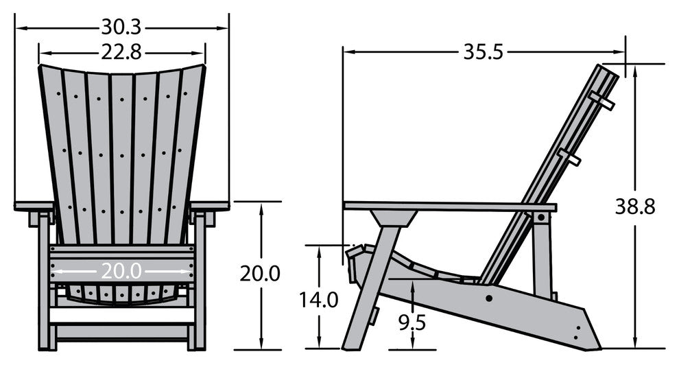 Manhattan Beach Adirondack Chair, Whitewash