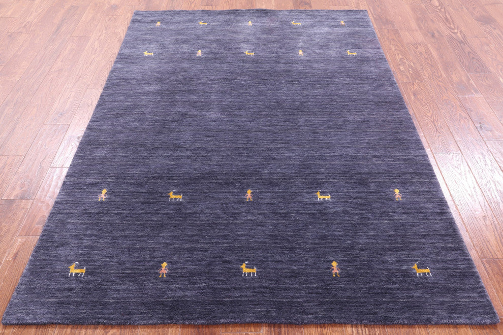 5' 0" X 7' 0" Persian Gabbeh Handmade Wool Rug - Q15277