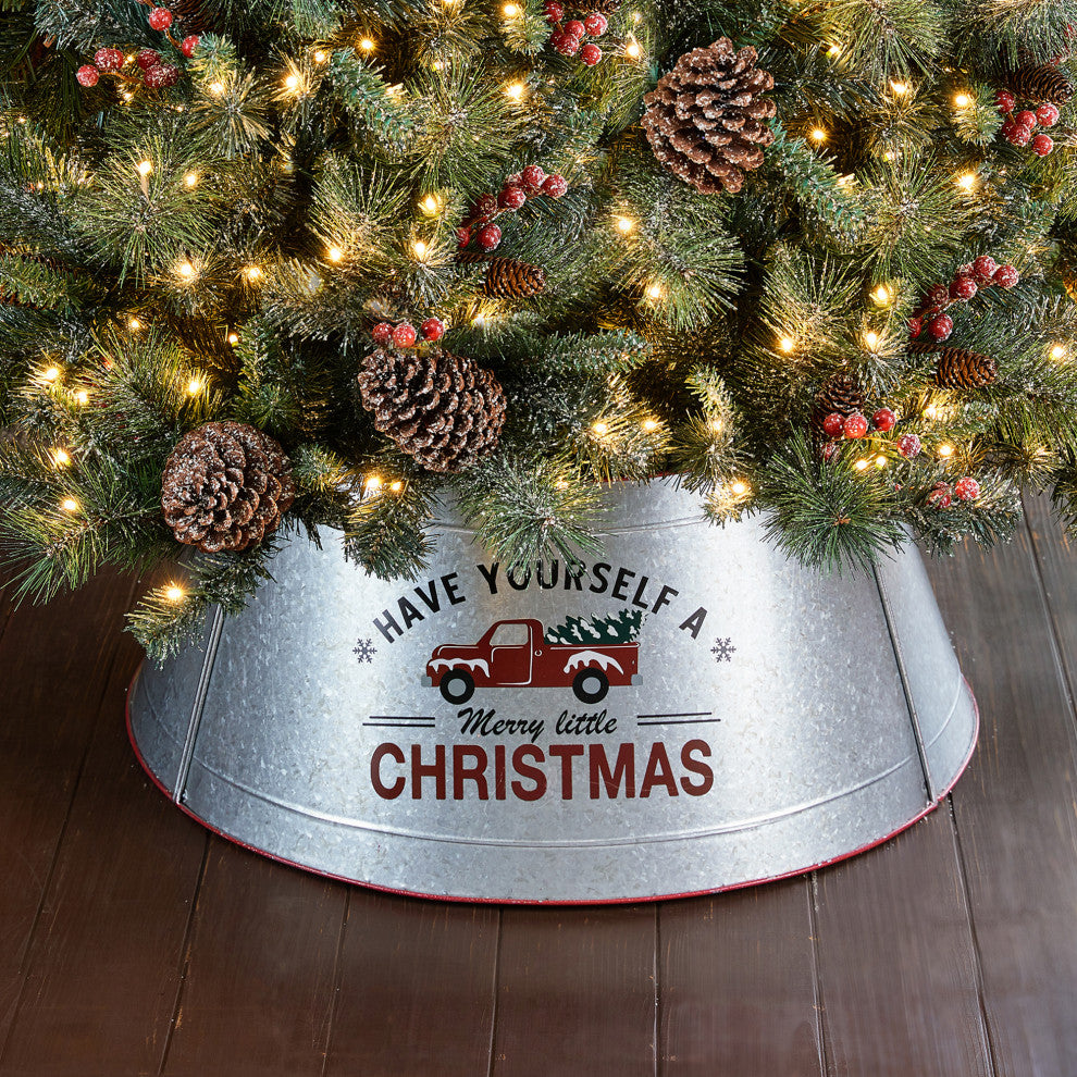 Metal Woven Tree Collar, 26"D, Galvanized