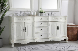 Bathroom Vanity, Antique White, 72", Double Sink