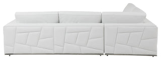 Skylar Genuine Italian Leather Modern Left Arm Facing Chaise Sectional, White