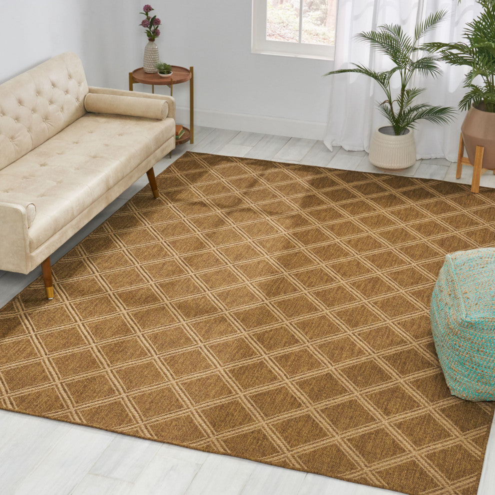 Althoff Indoor/Outdoor Area Rug, Natural, 120 W X 94 D X 0.16 H