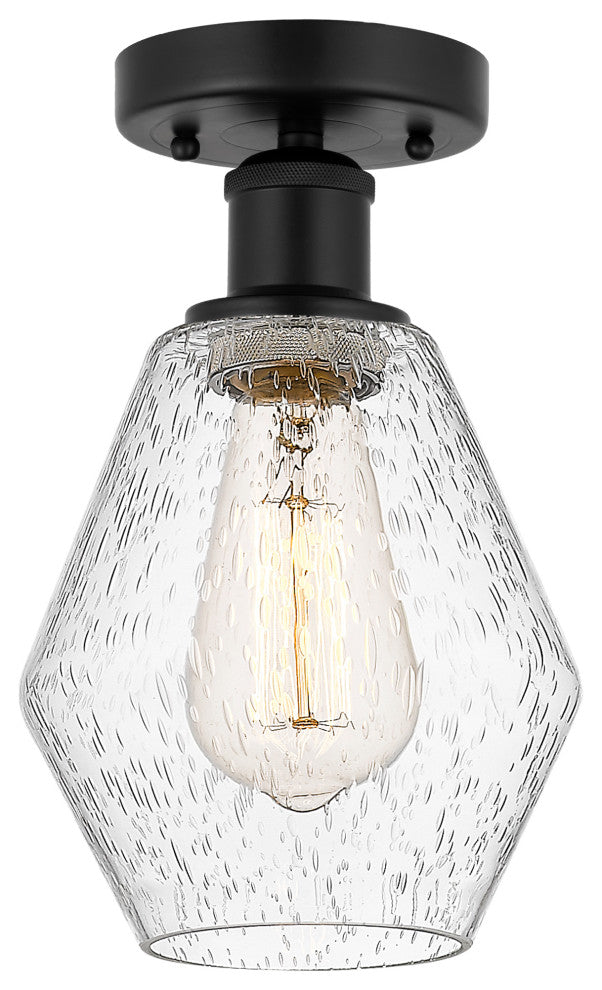 Innovations 616-1F-BK-G654-6 Cindyrella 1 Light Semi-Flush Mount, Matte Black