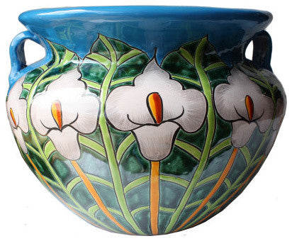 Big Lily Flower Talavera Ceramic Pot