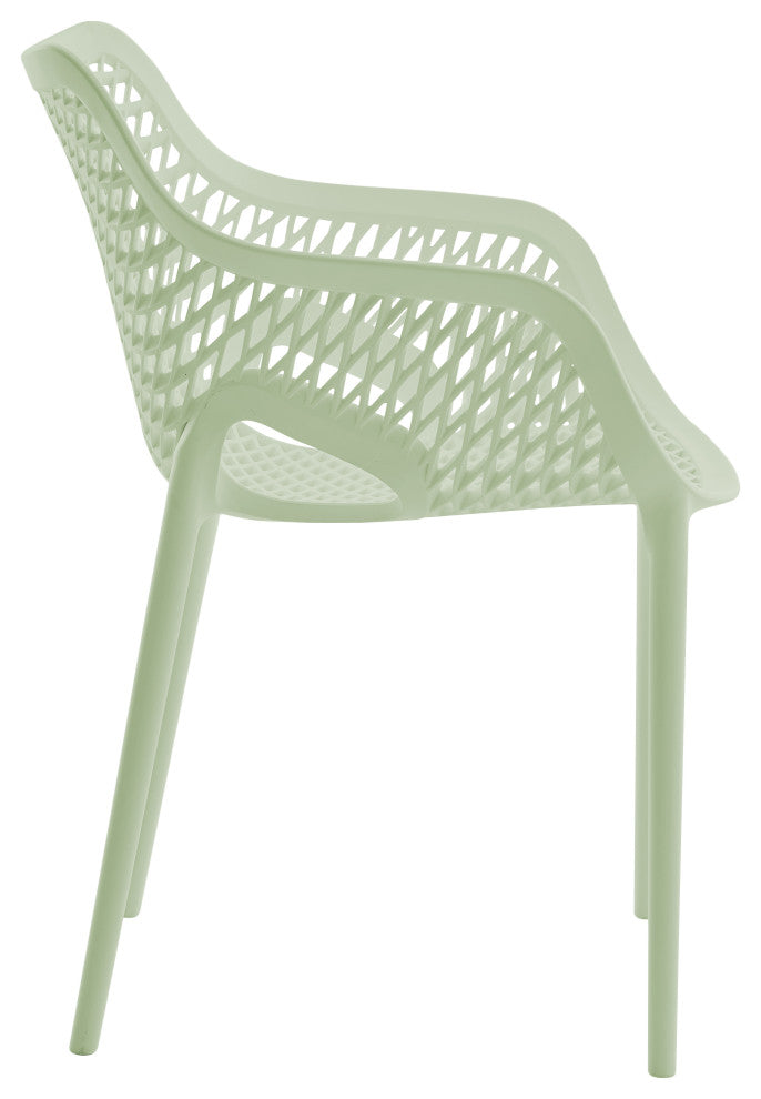 Mykonos Outdoor Patio Dining Chair (Set of 4), Mint, With Arms