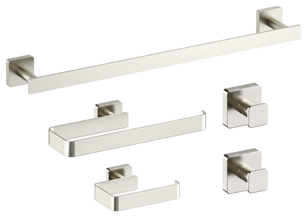 Blaze 5 Piece Bathroom Hardware Set, Brushed Nickel
