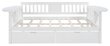 Gewnee Solid Wood Full Size Daybeds with Two Drawers,White