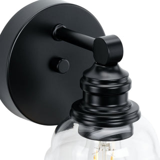 Ambrose Collection 5" 1-Light Matte Black Clear Glass Bath Vanity Light