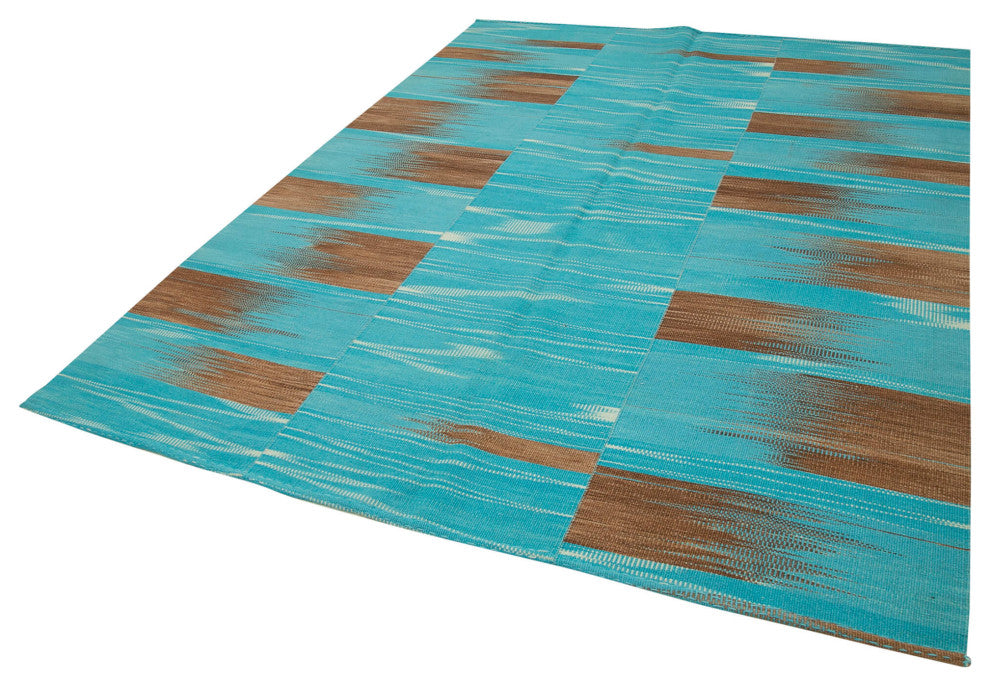 Rug N Carpet - Handmade Oriental 6' 11'' x 8' 11'' Modern Design Wool Kilim Rug