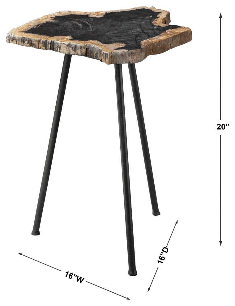 Uttermost Mircea Petrified Wood Accent table
