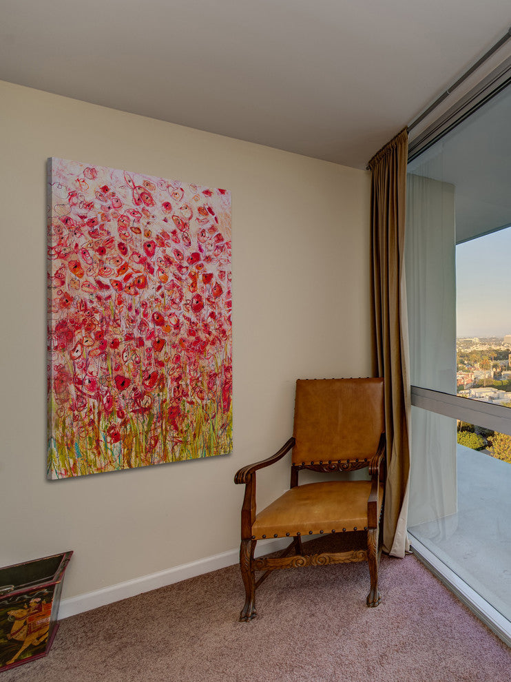 "Sea of Flowers" Painting Print on Wrapped Canvas, 30x45