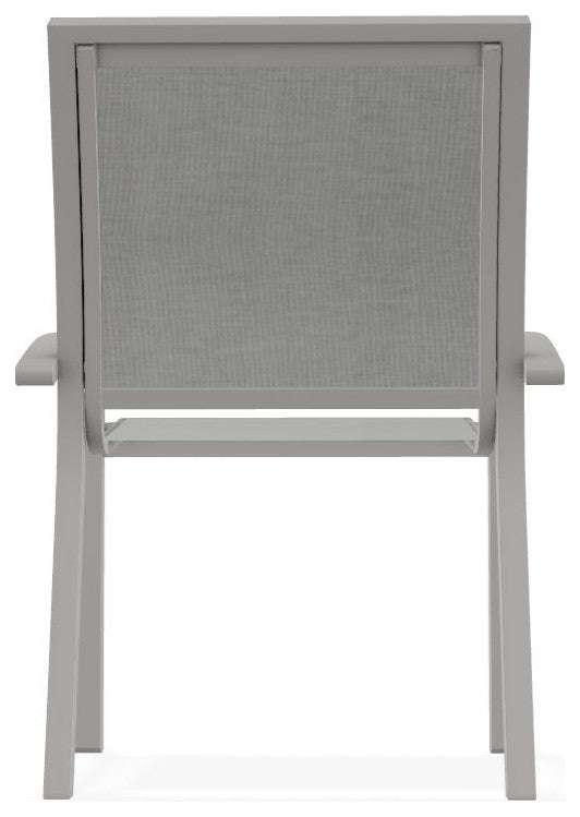 Kendall Sling Stackable Outdoor Dining Chair, Alloy/Warm Gray