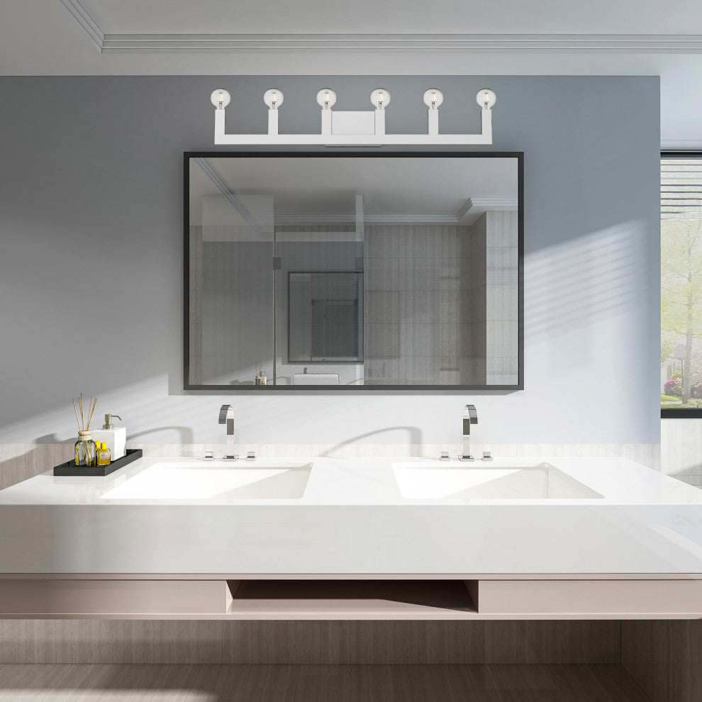 Livex Lighting Solna 6 Light Polished Chrome ADA Extra Large Vanity Sconce