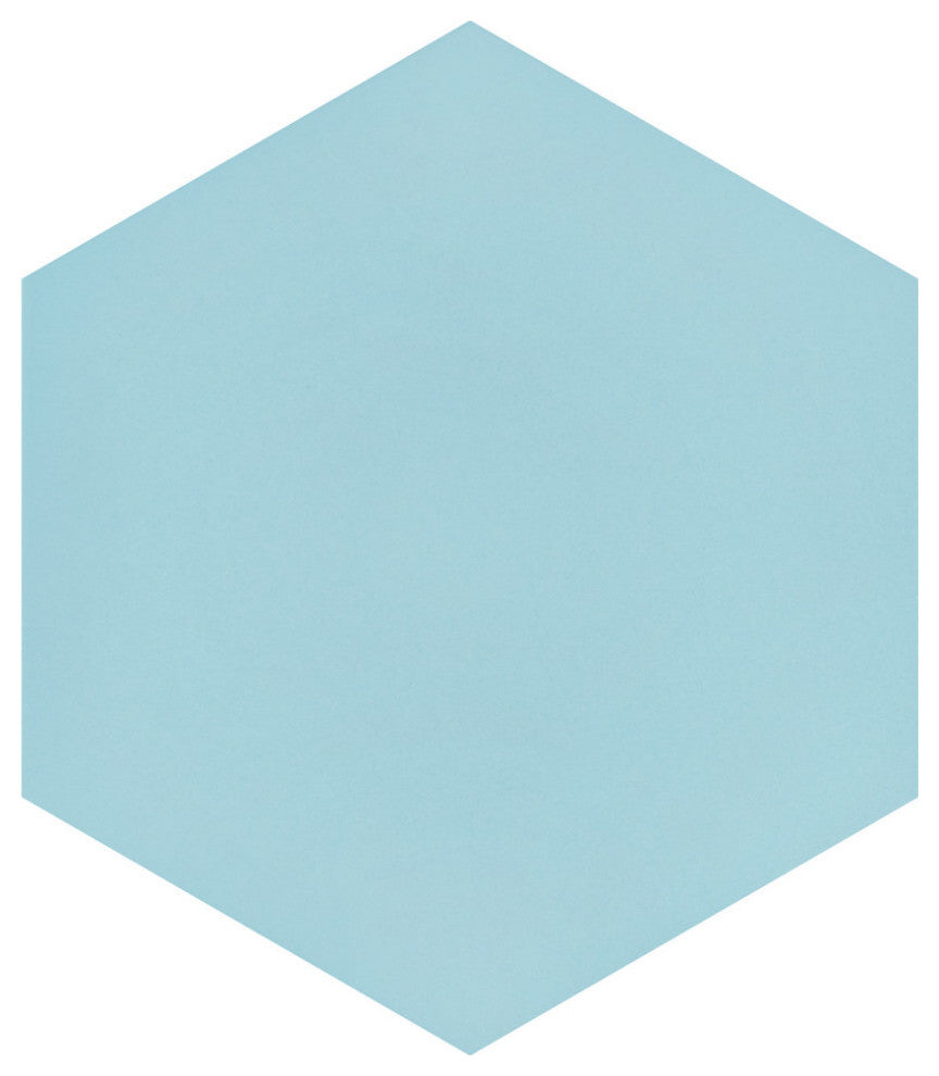 Textile Basic Hex Aqua Porcelain Floor and Wall Tile